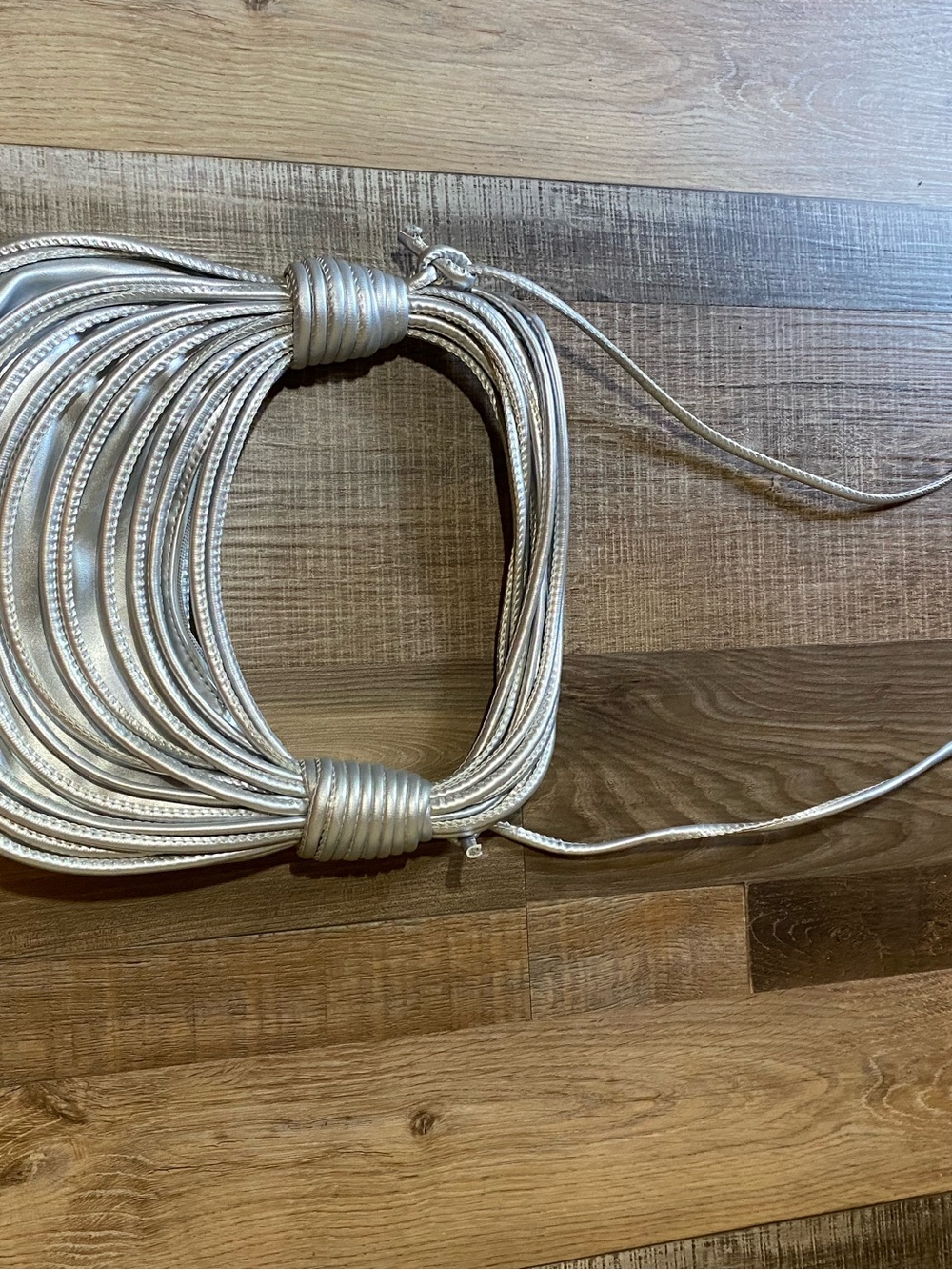 Source Unknown Silver Multi-Strand Mini Crossbody Bag